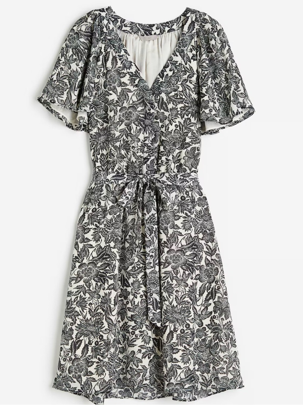#17 H&M Black & White Floral Wrap Dress